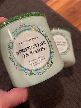 2 springtime in Paris bath and body works candles - HTF glass lids discontinued